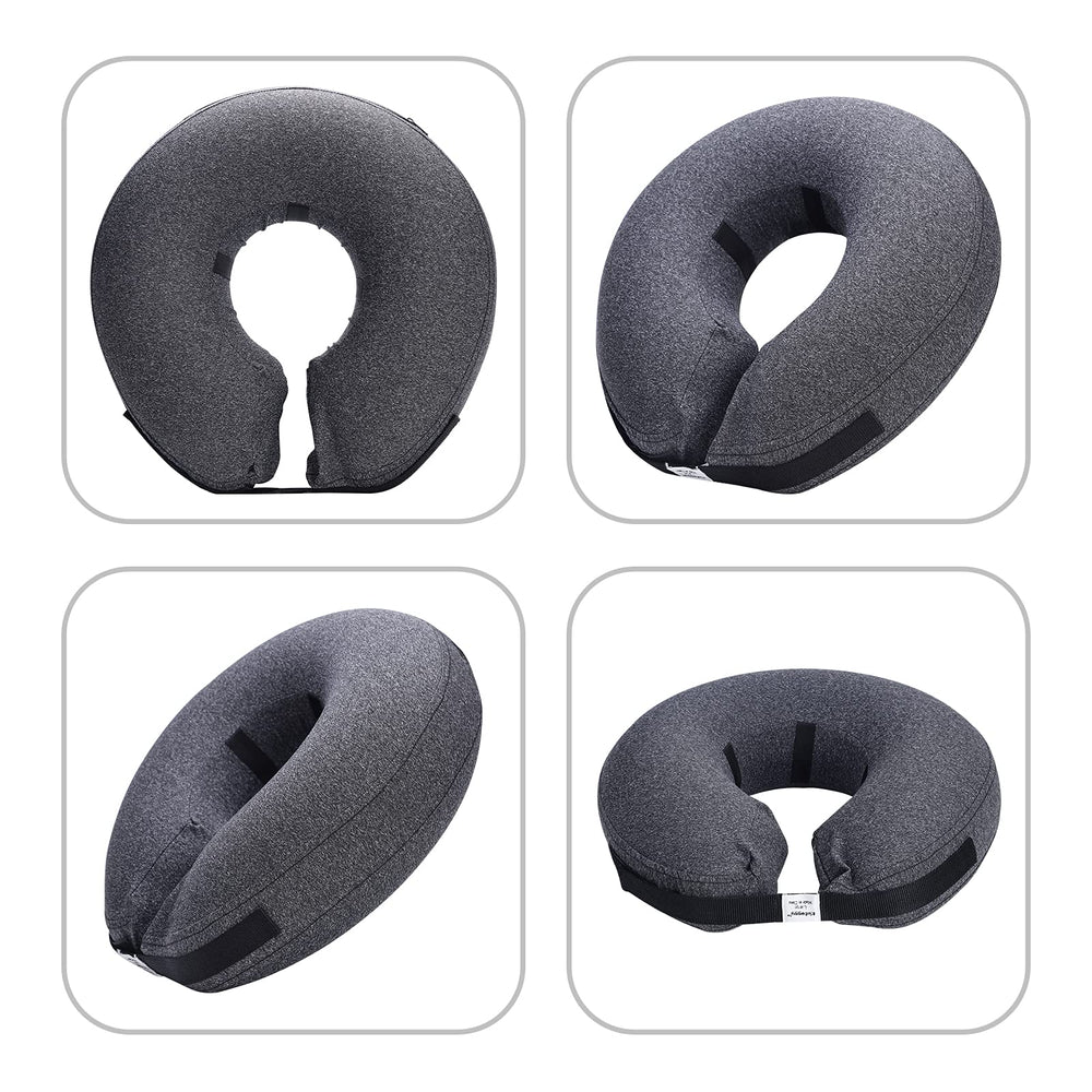 Katoggy inflatable collar enables eating and drinking while supporting healing.
