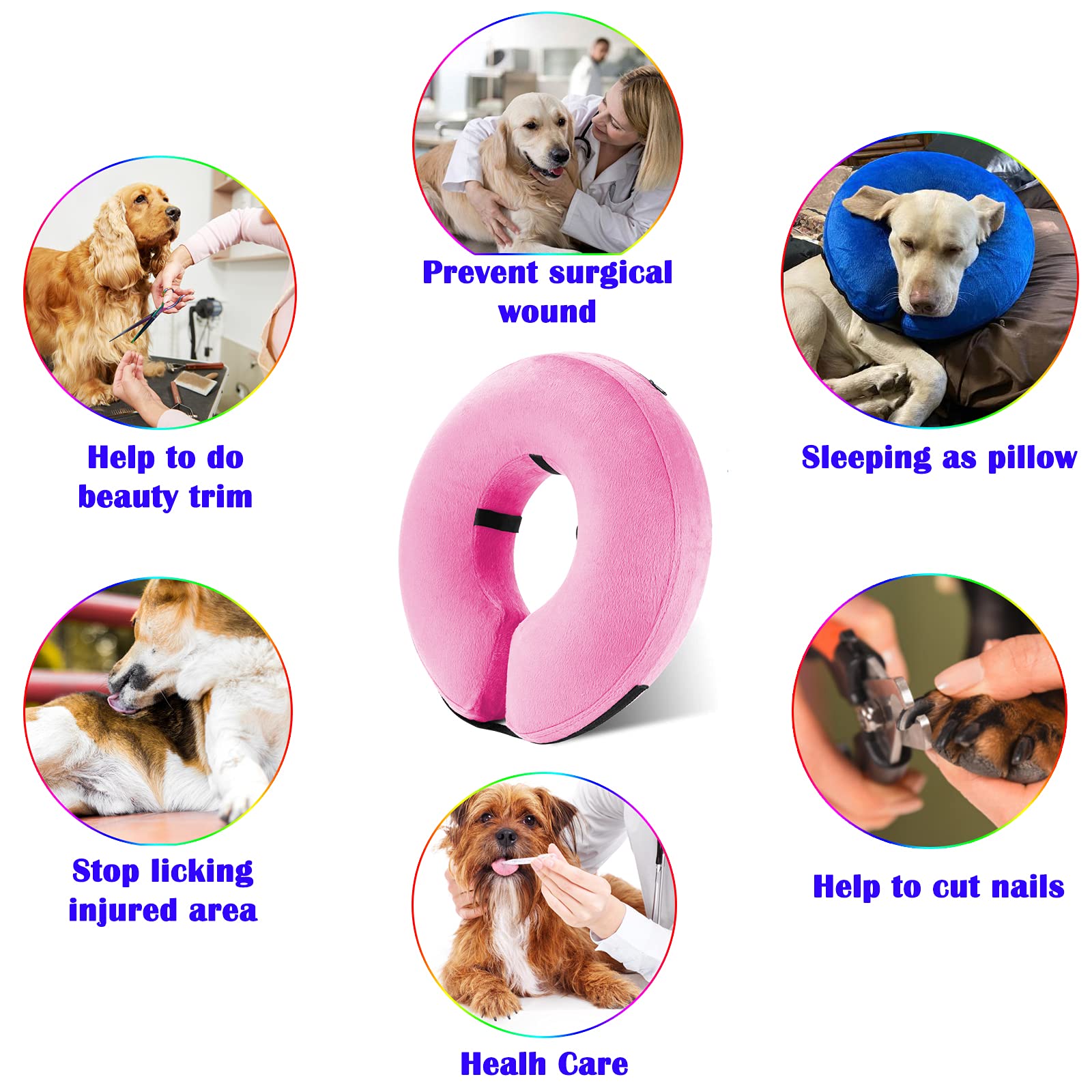 Katoggy inflatable dog cone wearing soft material — gentle on the neck, enables eating and drinking.