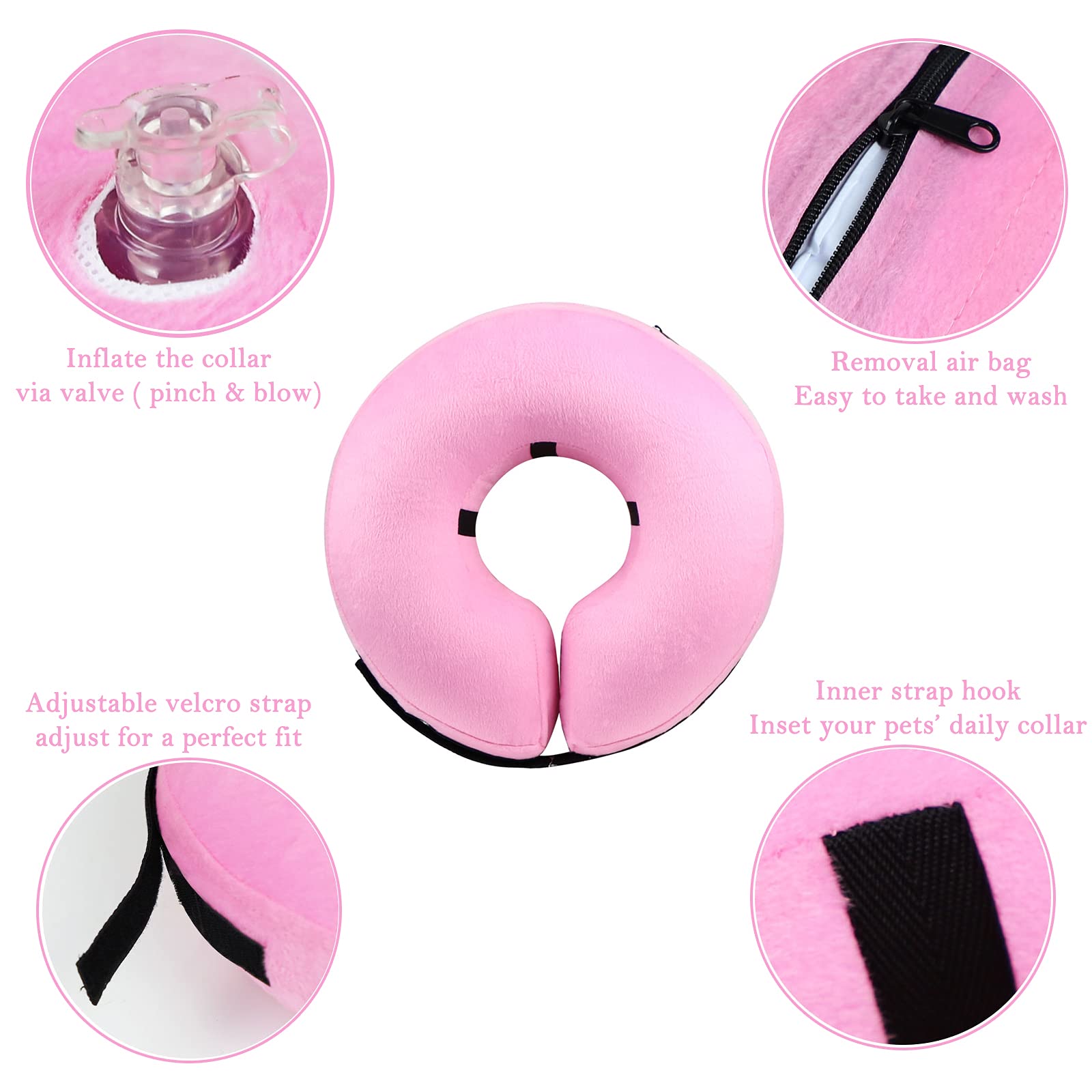 Katoggy inflatable dog cone neck size guide — easy measurement for snug, comfortable wear.