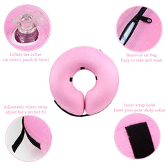 Katoggy inflatable dog cone neck size guide — easy measurement for snug, comfortable wear.
