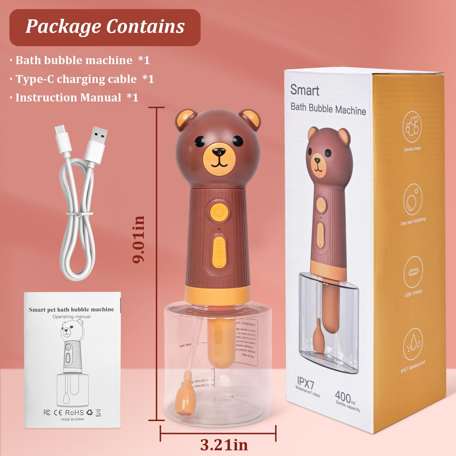 Katoggy dispenser suitable for pet baths and kitchen or bathroom cleaning.
