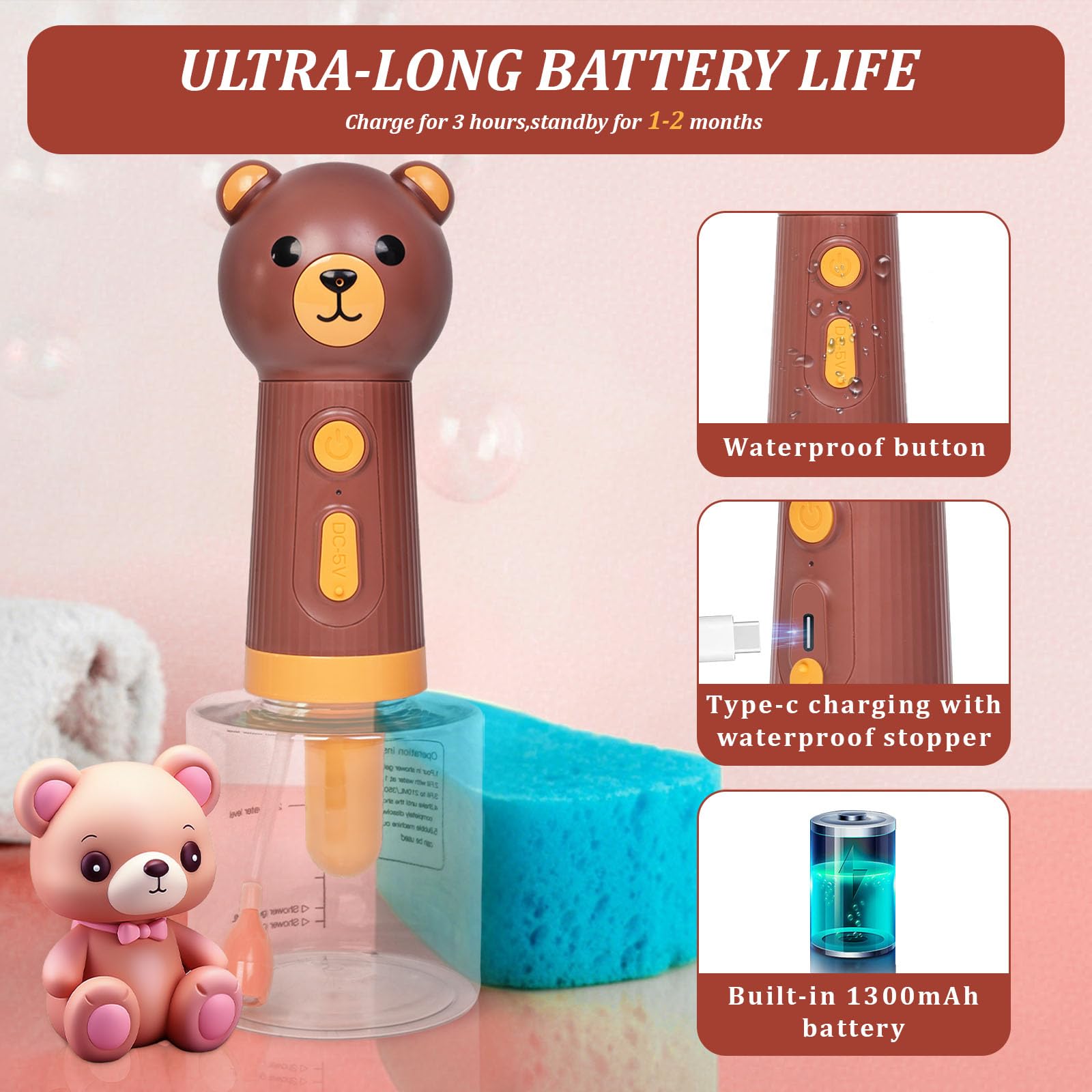 Katoggy rechargeable feature ensures cordless operation during pet baths.