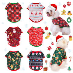 KATOLK Christmas dog clothes front view for small pets, ideal for holiday photos.