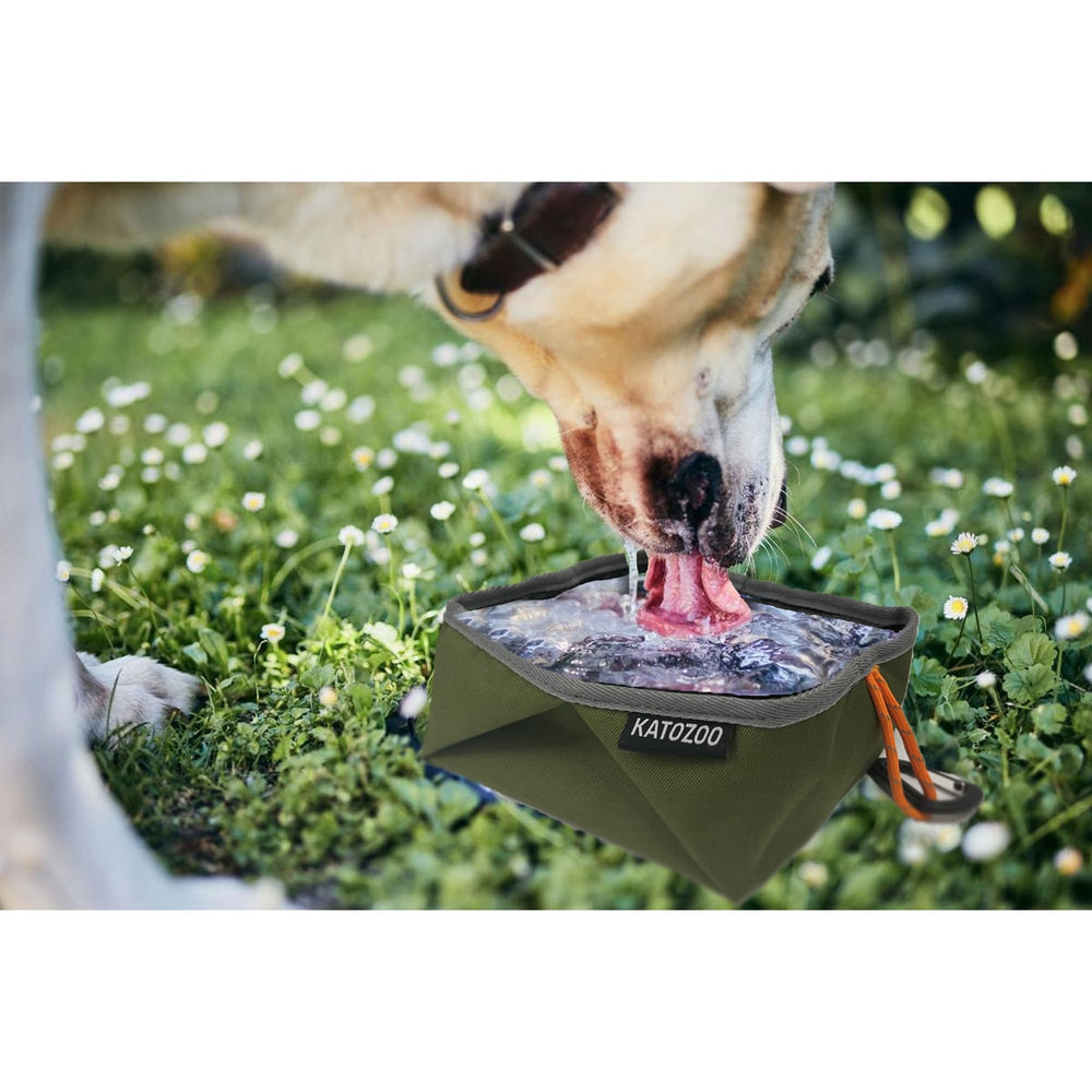 KATOZOO Travel Dog Bowls easy-clean interior lining for hygienic meals