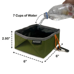 KATOZOO Travel Dog Bowls expanded to hold water and food during hikes