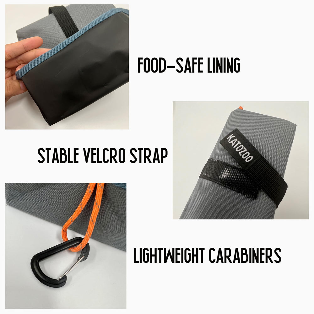 KATOZOO Travel Dog Bowls with carabiners for secure attachment