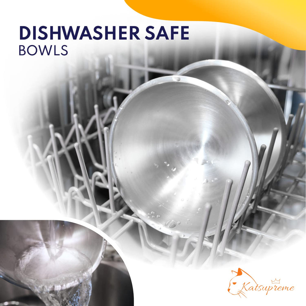 Katsupreme dishwasher-safe cat bowls simplify cleanup after meals