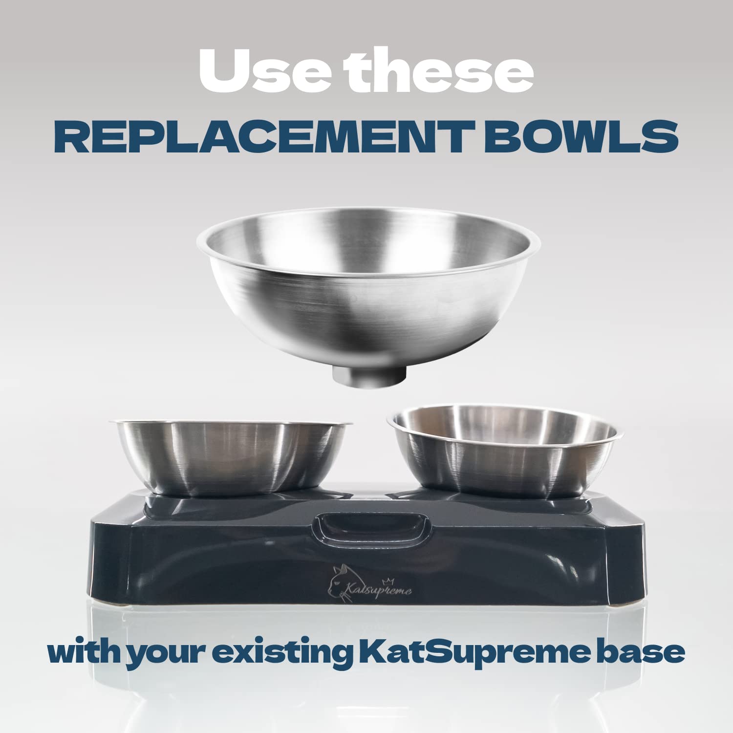 KatSupreme elevated tilted bowls showcase angled design for easier swallowing.