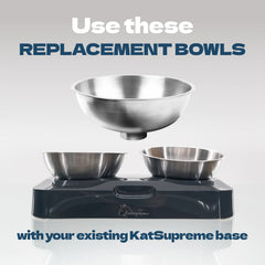 KatSupreme elevated tilted bowls showcase angled design for easier swallowing.