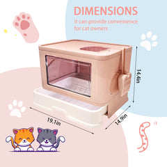 Kattypet foldable enclosed top-entry cat toilet top-entry view showing privacy