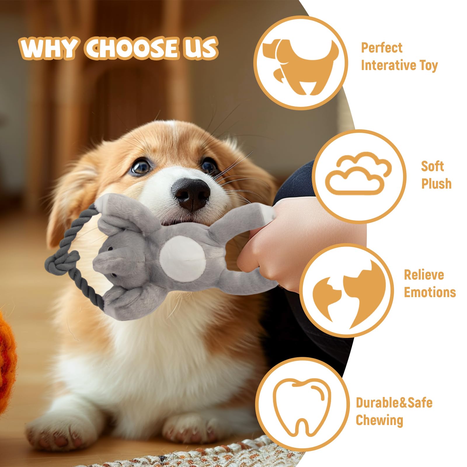 kattypet monkey plush squeaky dog toy pink in-hand demonstrates size-friendly for dogs of all ages