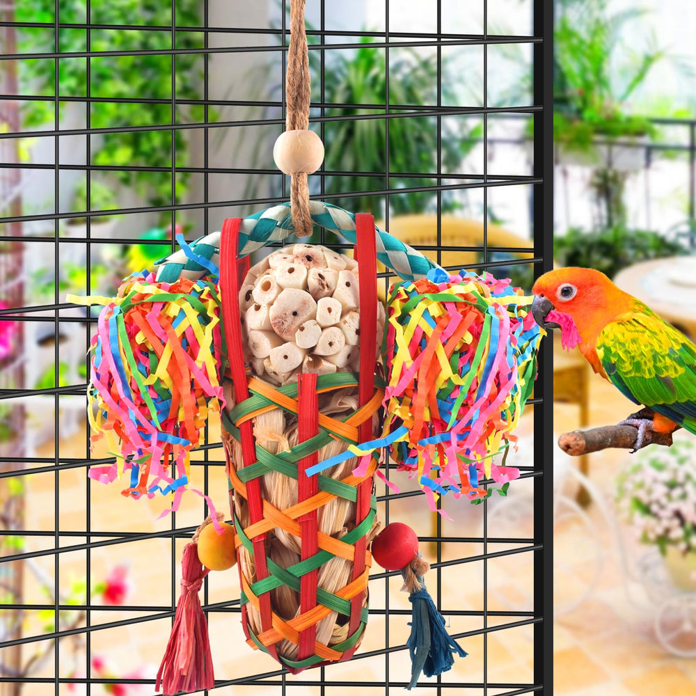 KATUMO bamboo-corn-husk toy uses safe colorful materials for engagement.