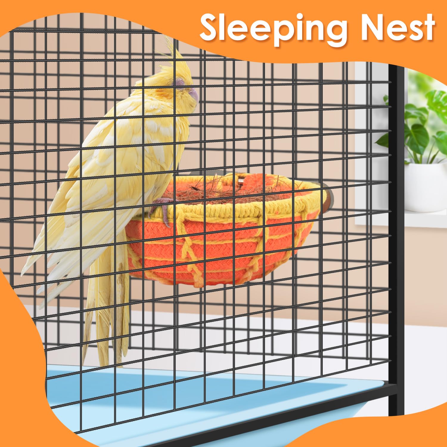 KATUMO Bird Nest Bed coconut fiber gift adds extra warmth for winter comfort and nest-building.