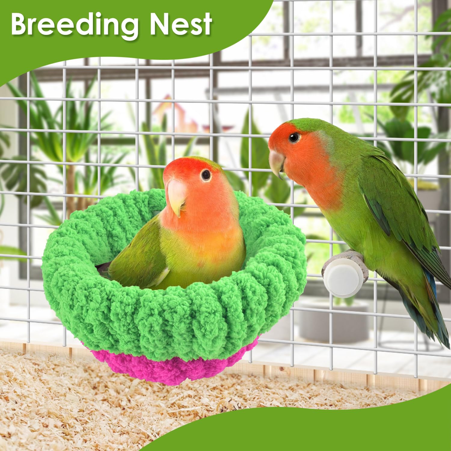 KATUMO Bird Nest green rose color enhances cage aesthetics