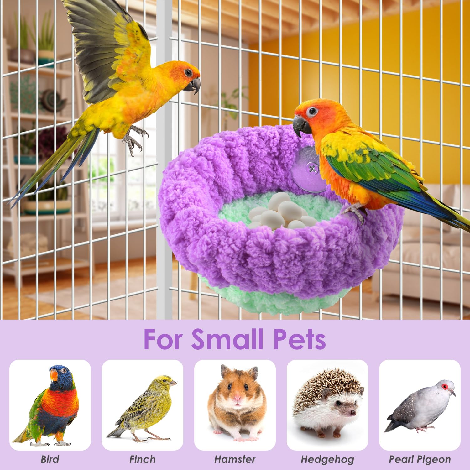 KATUMO Bird Nest natural velvet decor improves cage aesthetics and comfort
