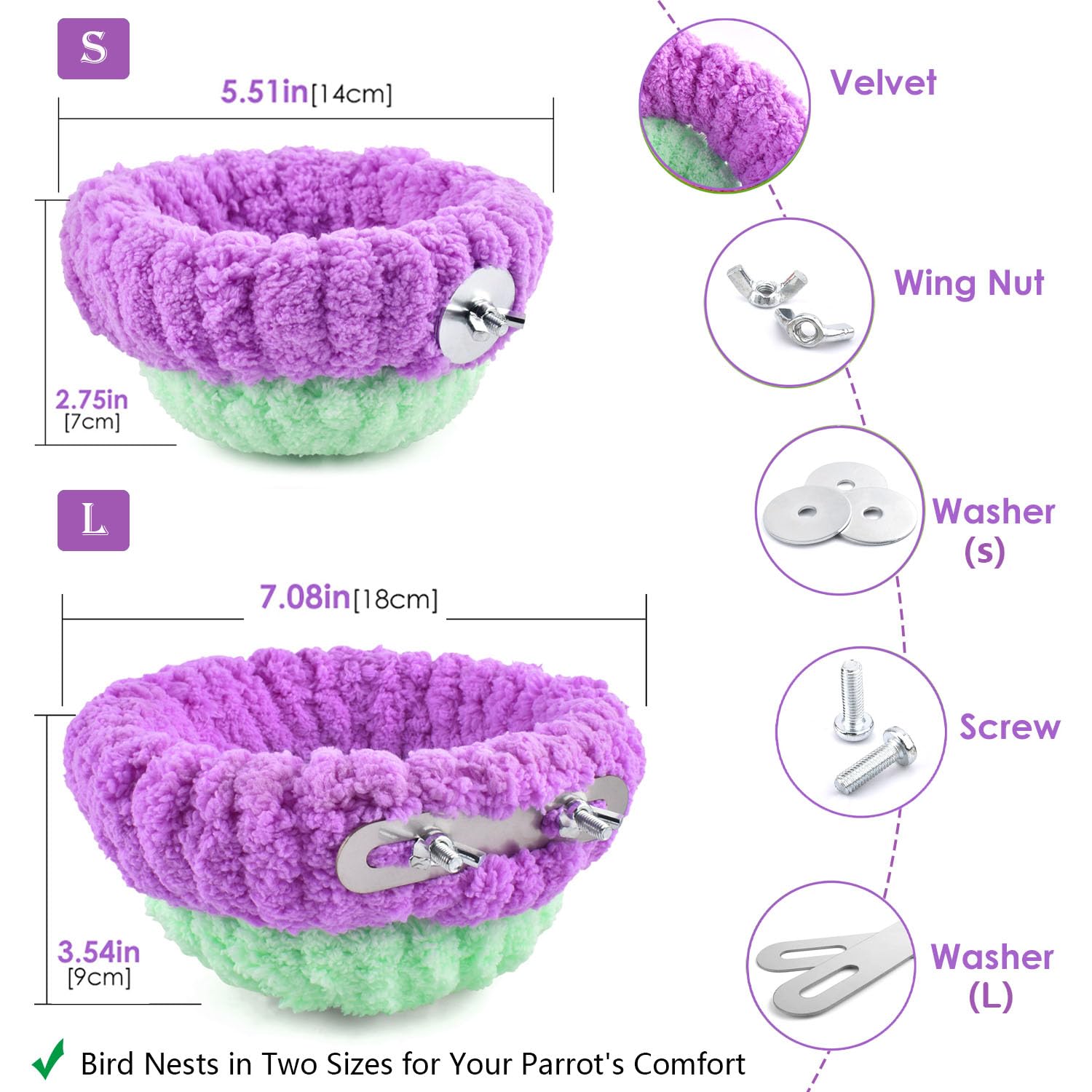 KATUMO Bird Nest small-parrot bed inside cage demonstrates easy installation
