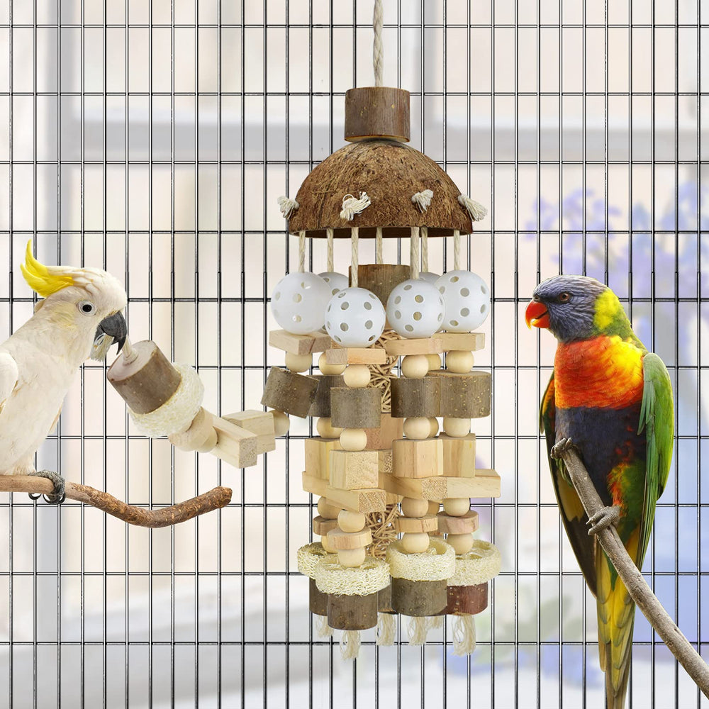 KATUMO Bird Toy elevated perch design encourages climbing and activity.