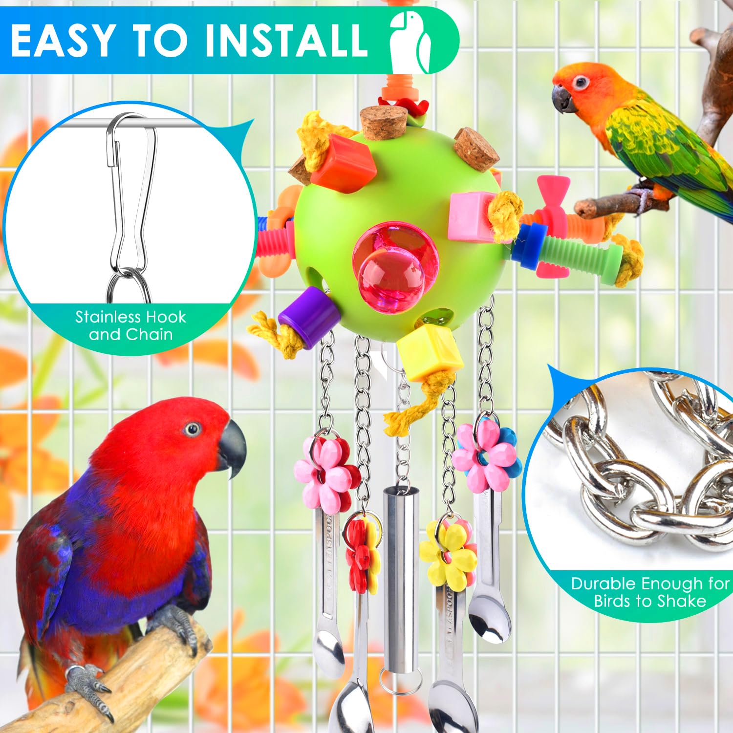 KATUMO chew-resistant and durable materials ensure bird-safe play.