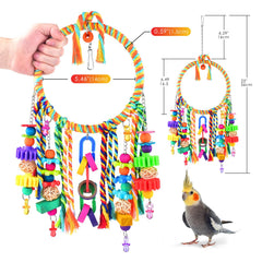 KATUMO colorful chew beads image highlights durable textures for parrots' beaks.
