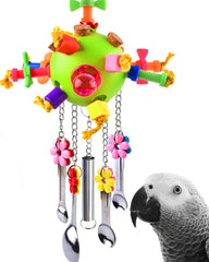 KATUMO bird toy with pull spoons for interactive play and enrichment.