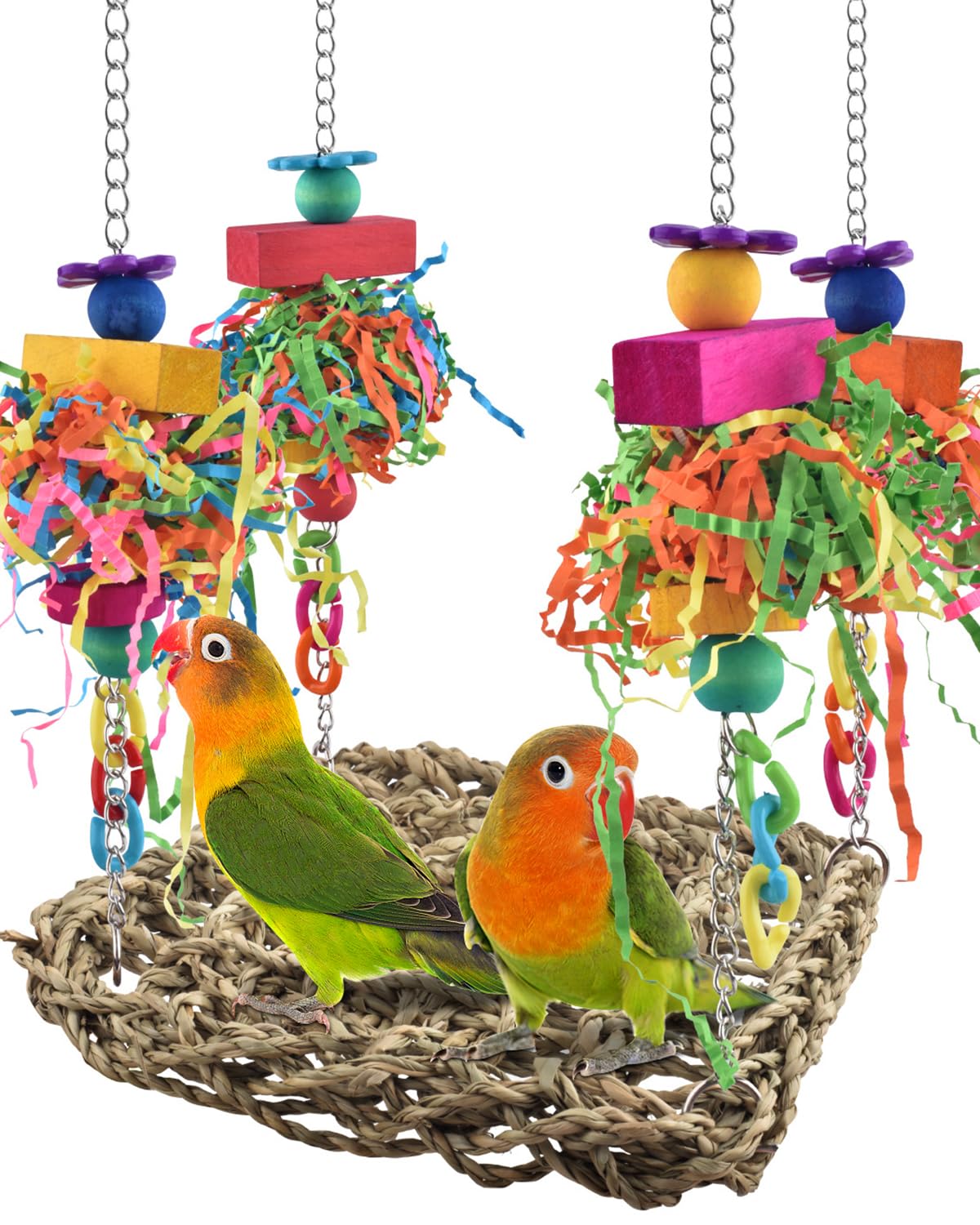 KATUMO Conure Toys bird grass swing mat for engaging play and safe chewing for small birds
