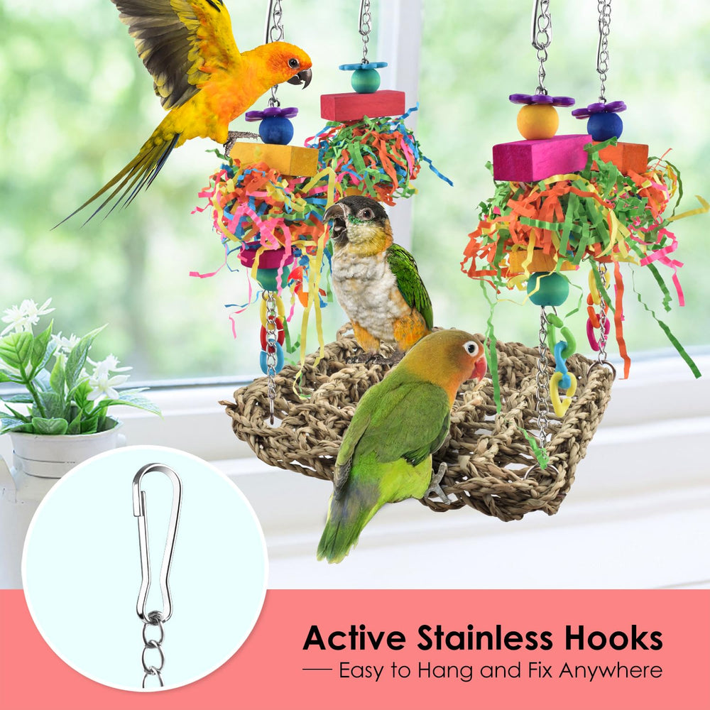 KATUMO Conure Toys colorful wooden blocks attract birds during gentle foraging