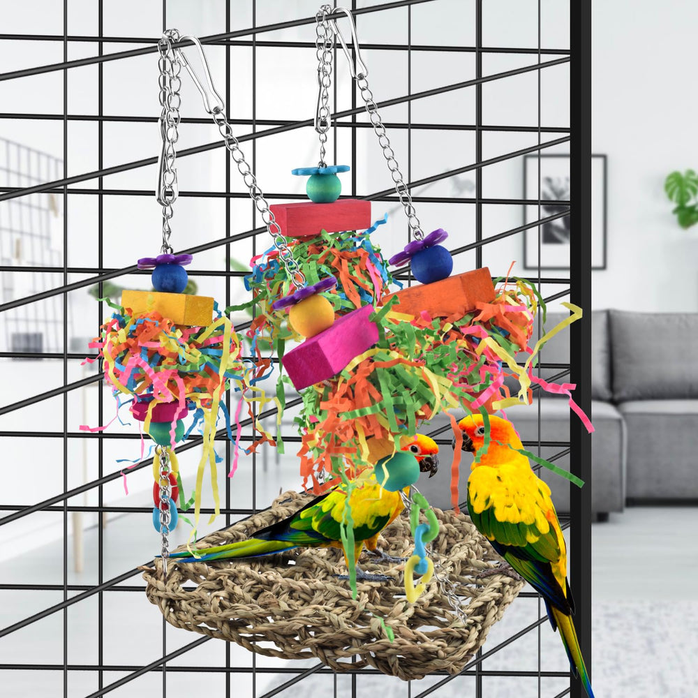 KATUMO Conure Toys acrylic toys and confetti spark curiosity and enrichment