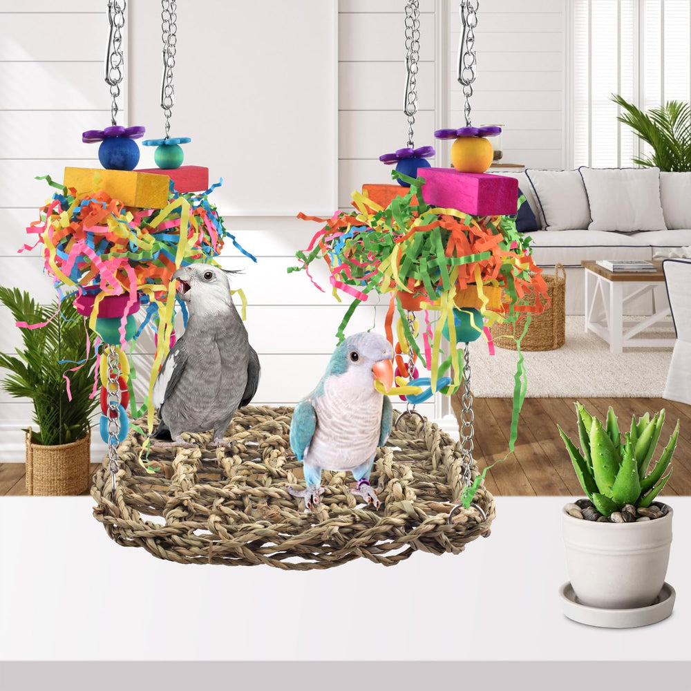KATUMO Conure Toys easy install hooks simplify hanging near cage tops