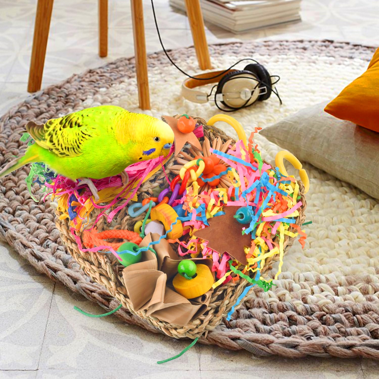 KATUMO Conure Toys habitat-decor for small birds during play.