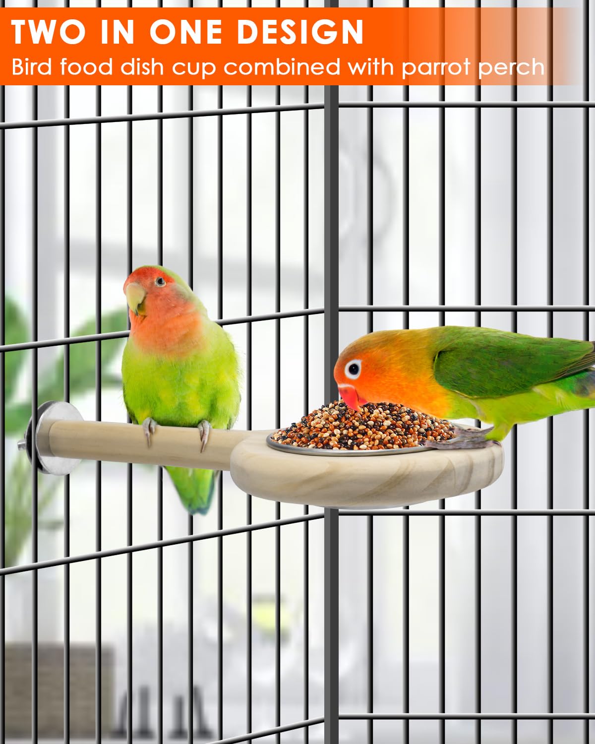 KATUMO elevated perch stand keeps feeding neat and reduces mess.