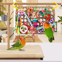 KATUMO hanging bird toy with acrylic flower chain for climbing.