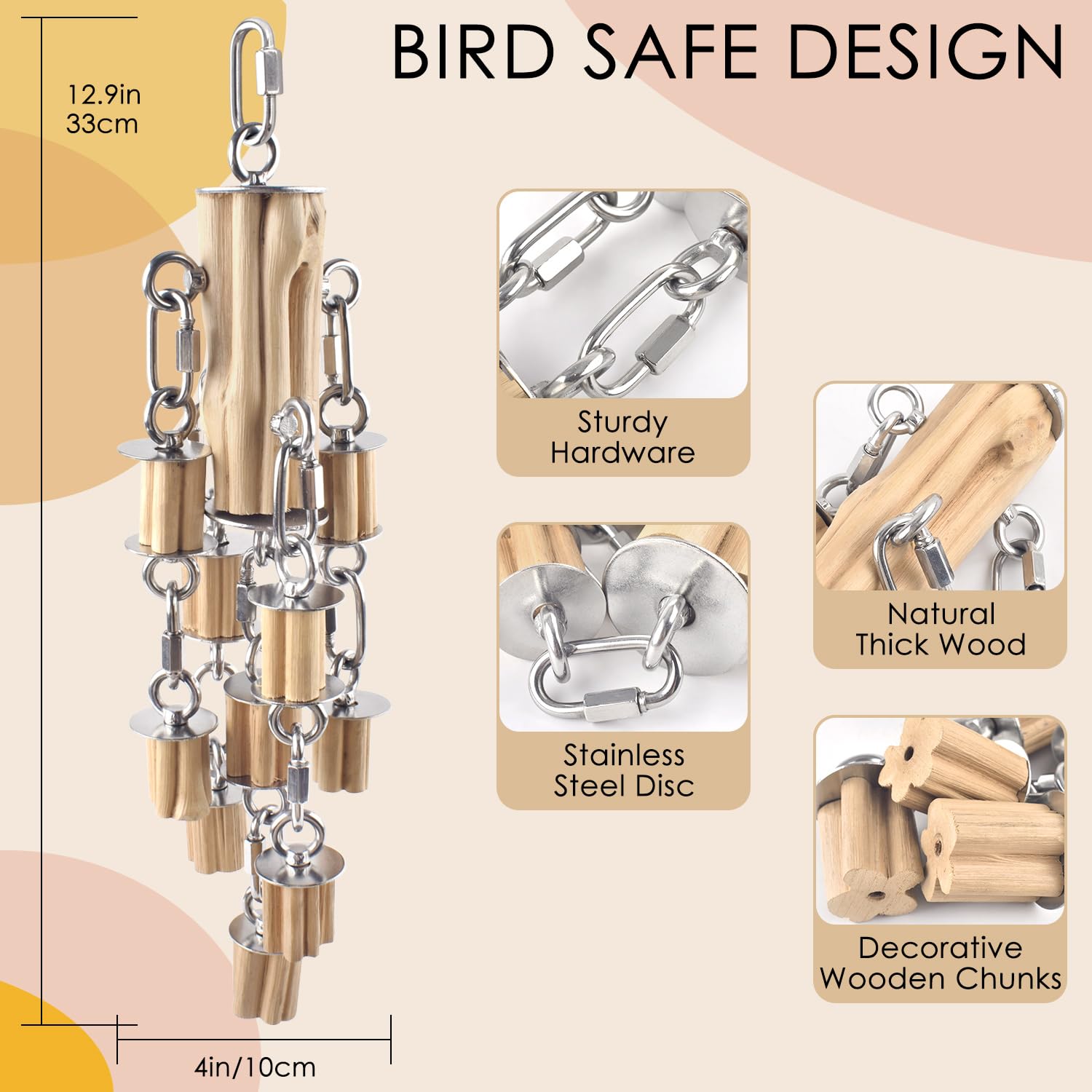 KATUMO large-bird toy hanging system ensures safe setup and quick removal.