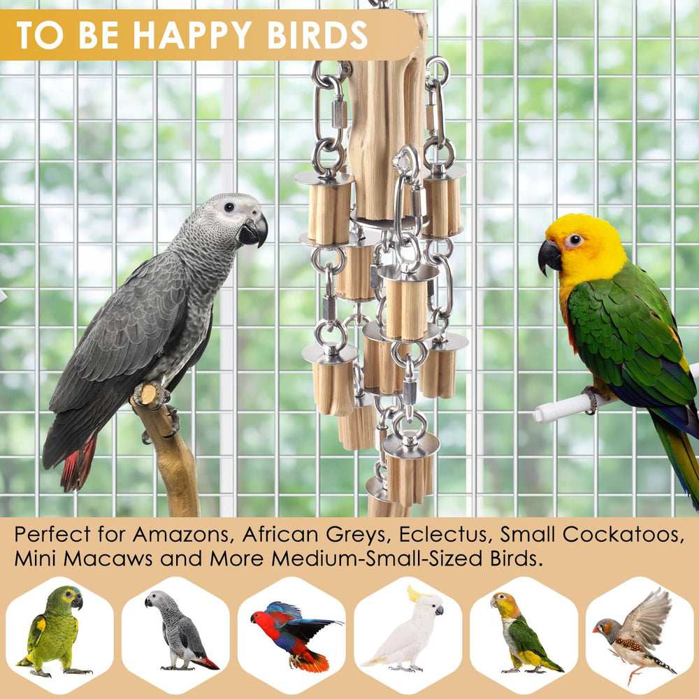 KATUMO natural hardwood blocks promote safe beak exercise and chewing.