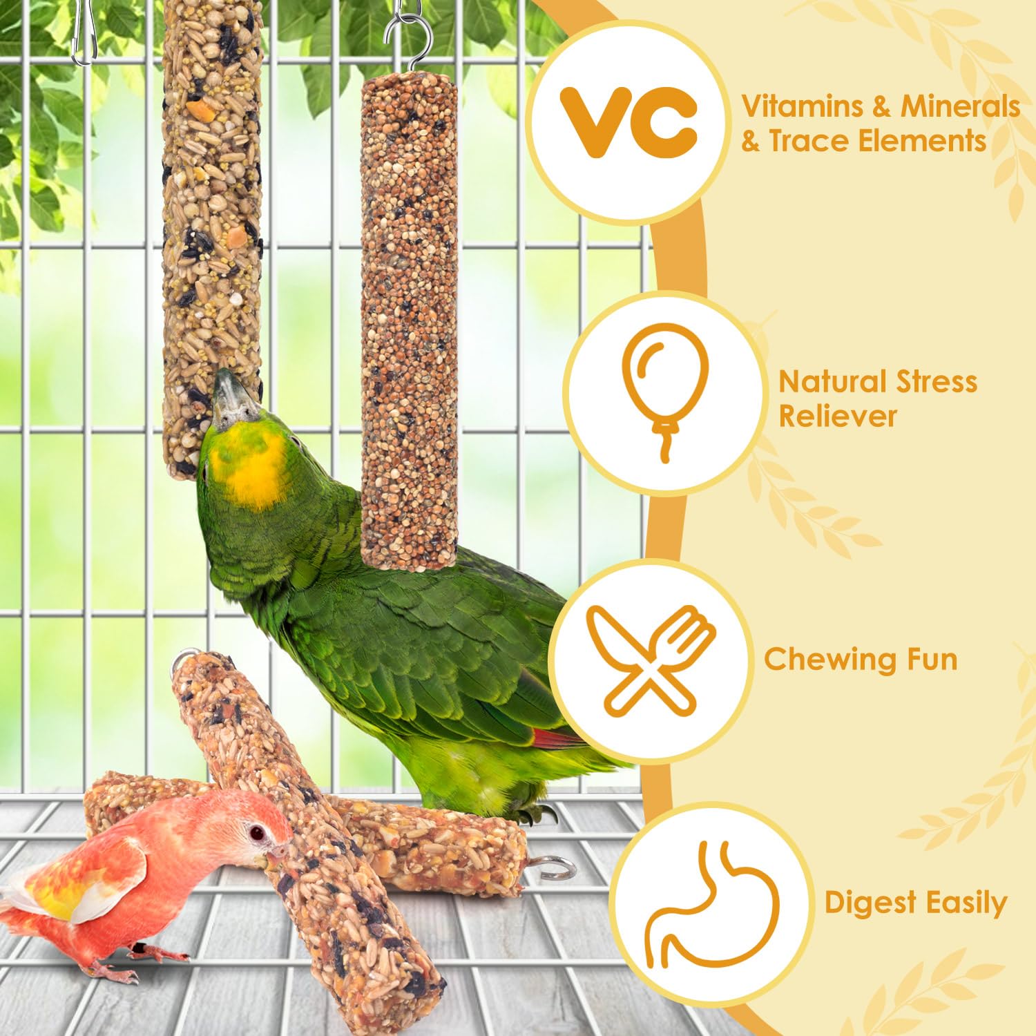 KATUMO Parrot Treats hand harvest process closeup highlights natural, additive-free ingredients.