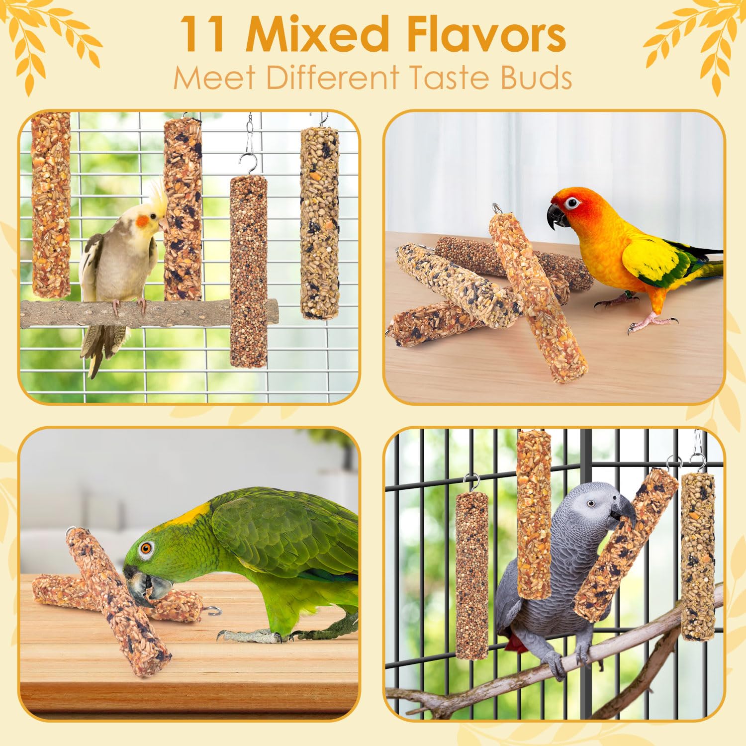 KATUMO Parrot Treats storage jar scene communicates cool, dry storage benefits.