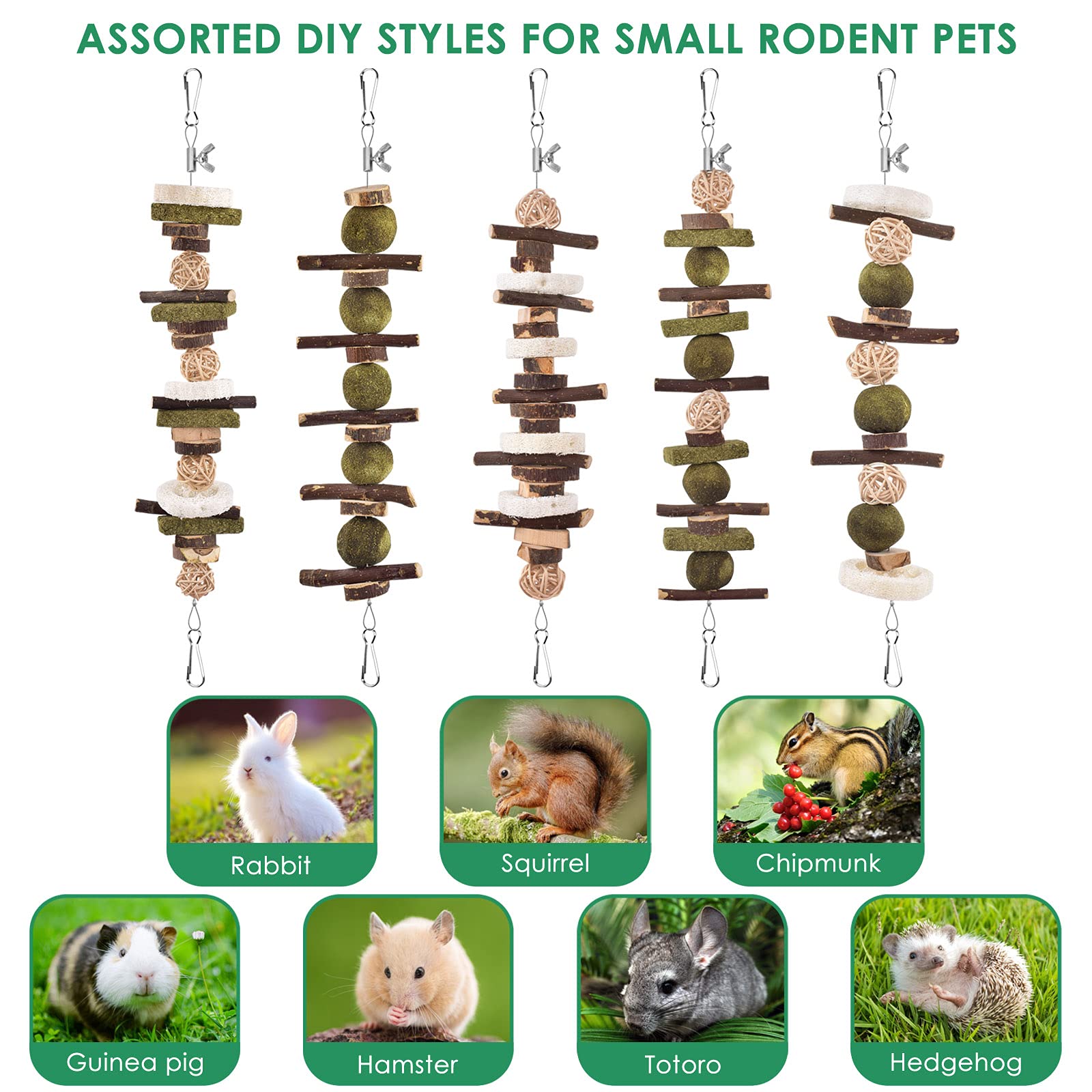 KATUMO Rabbit Chew Toys Active Hooks—interactive DIY play sessions.