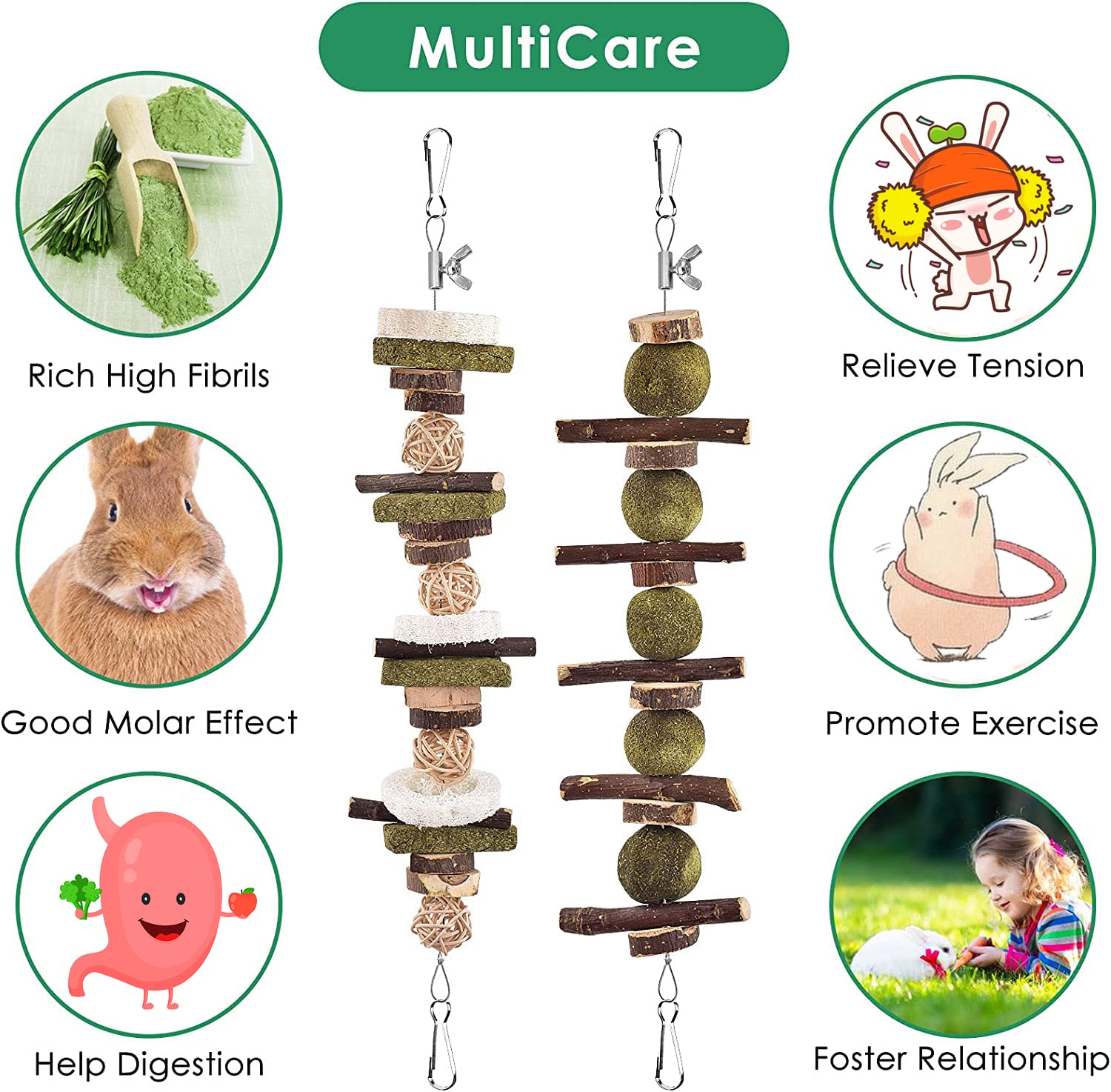 KATUMO Rabbit Chew Toys Loofah Slices—natural abrasion for molar wear.