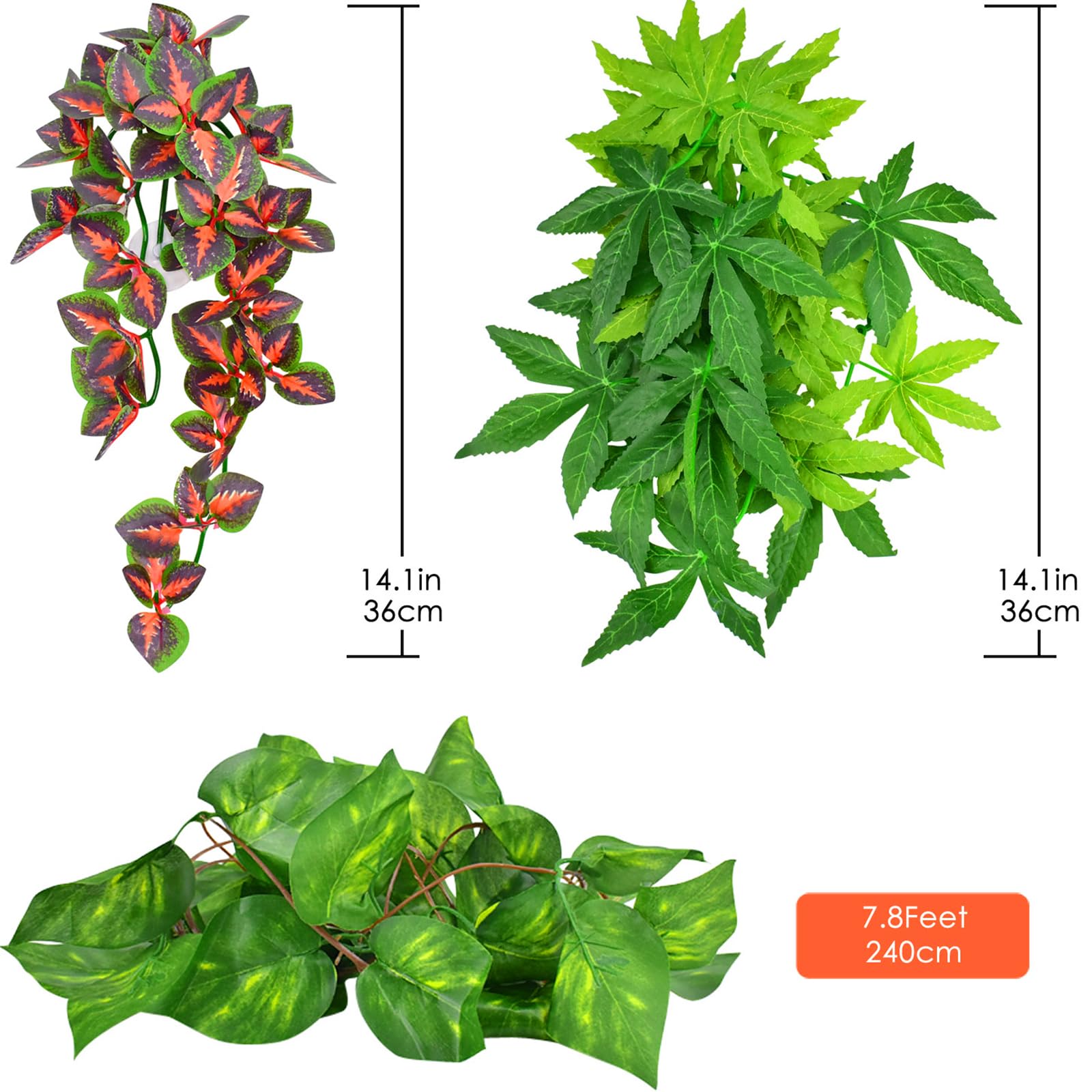 KATUMO reptile plants green vine without suction cup for flexible placement.