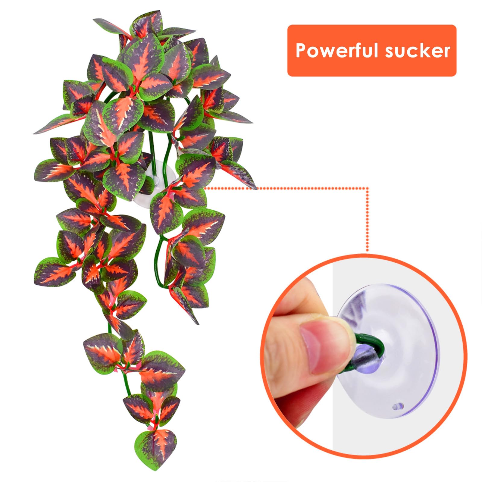 KATUMO reptile plants silk leaves closeup for realistic hiding spots.