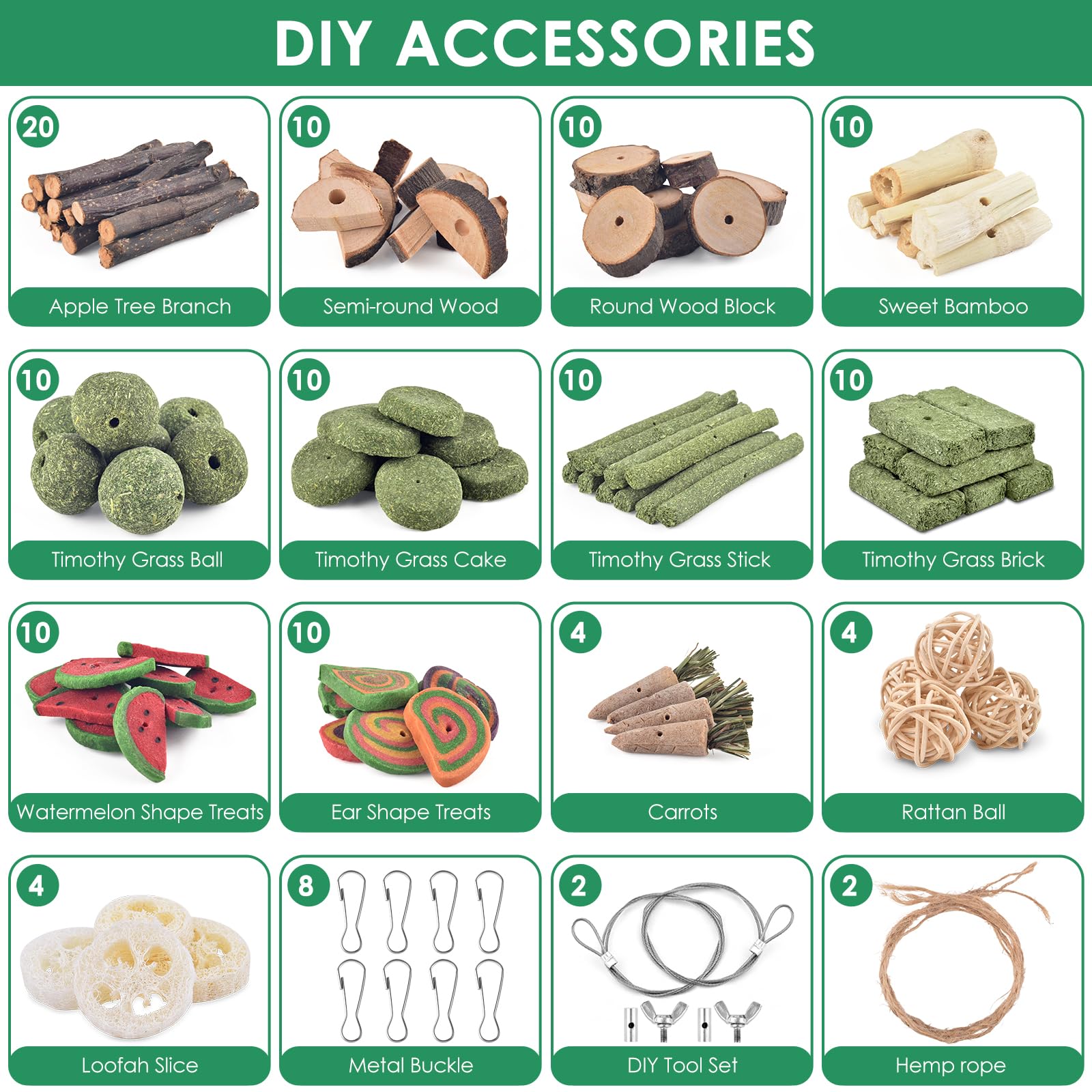 KATUMO semi-round wood blocks offer varied gnaw textures