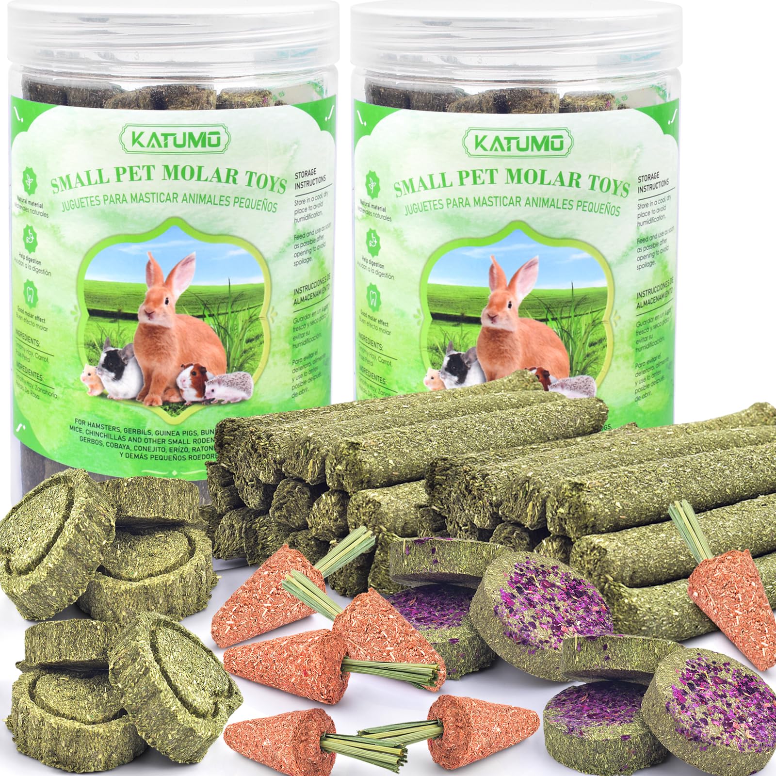 KATUMO Timothy hay sticks stick promotes dental wear and enrichment for small pets.