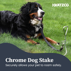 Katzco 360° swivel stake prevents leash tangles while your dog roams freely.