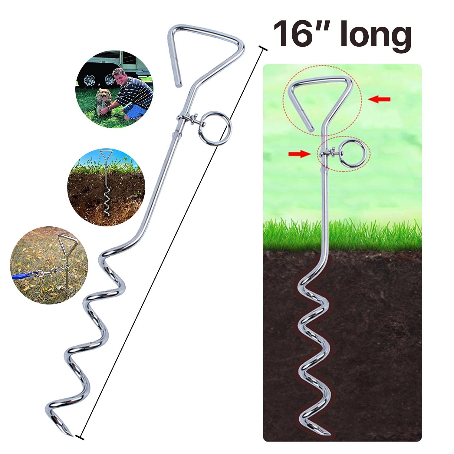 Katzco corkscrew design enables smooth, effortless ground penetration.
