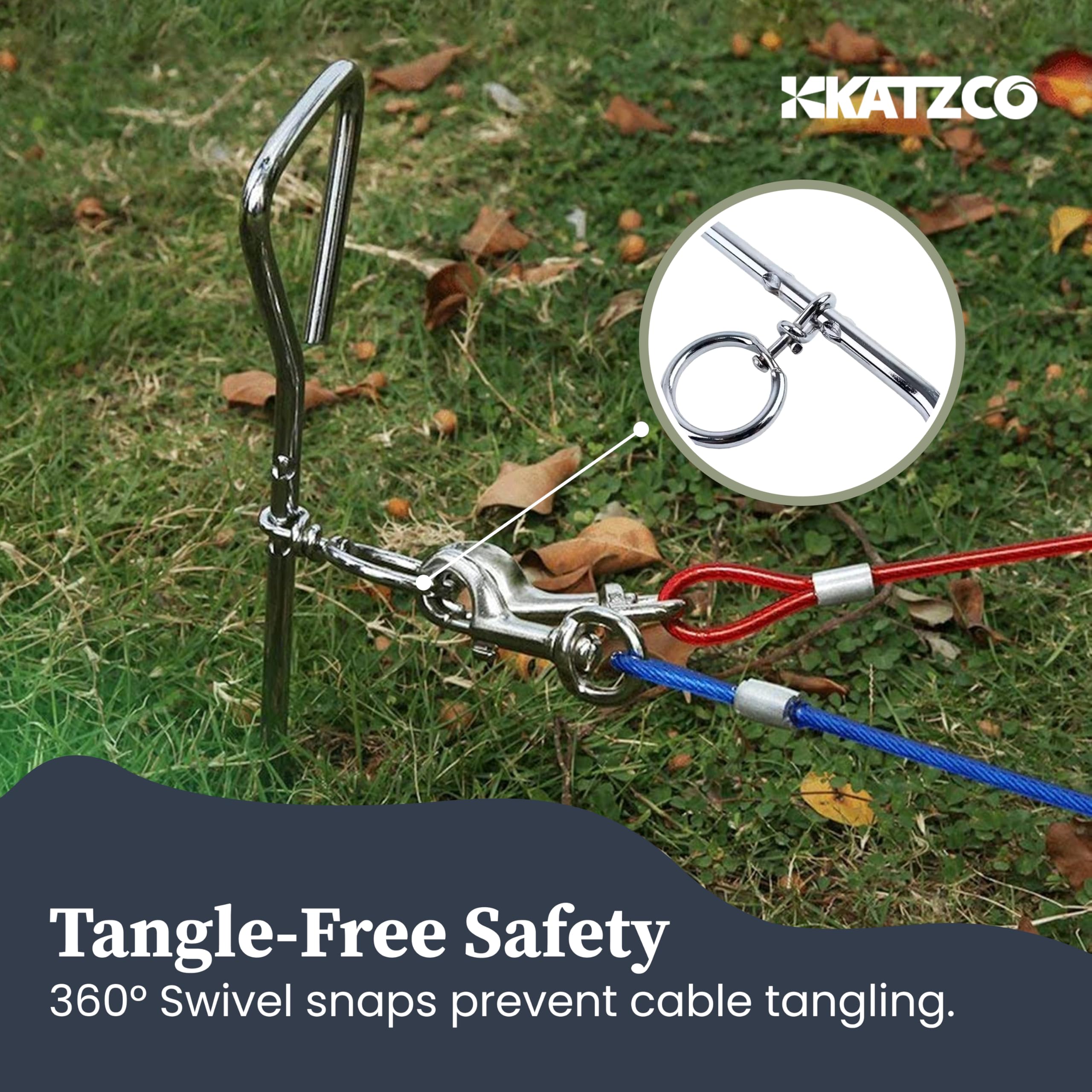 Katzco stake is ideal for camping trips and backyard adventures.