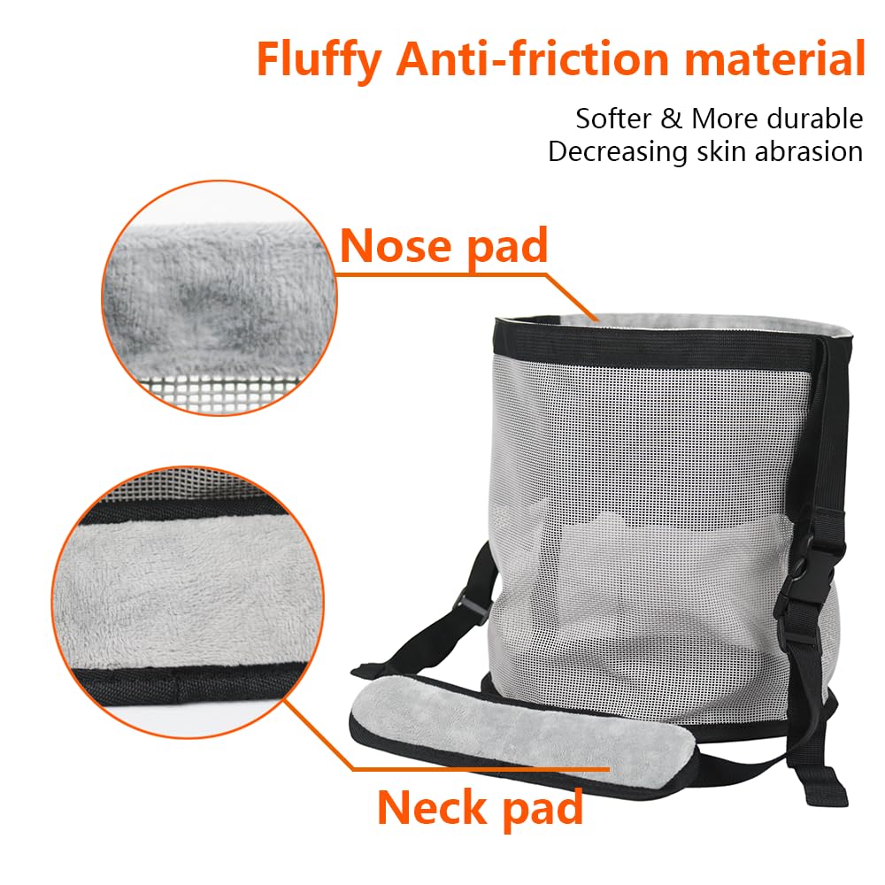 Kaulhp horse feed bag adjustable strap detail highlighting secure, customizable fit.
