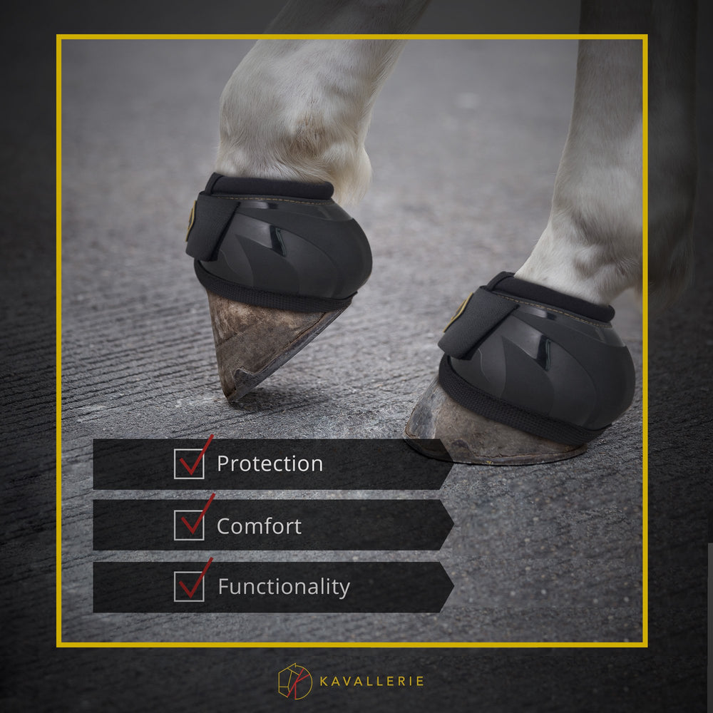 Kavallerie PRO-K Soft No Turn Bell Boots demonstrate easy slip-on design.
