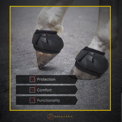 Kavallerie PRO-K Soft No Turn Bell Boots demonstrate easy slip-on design.