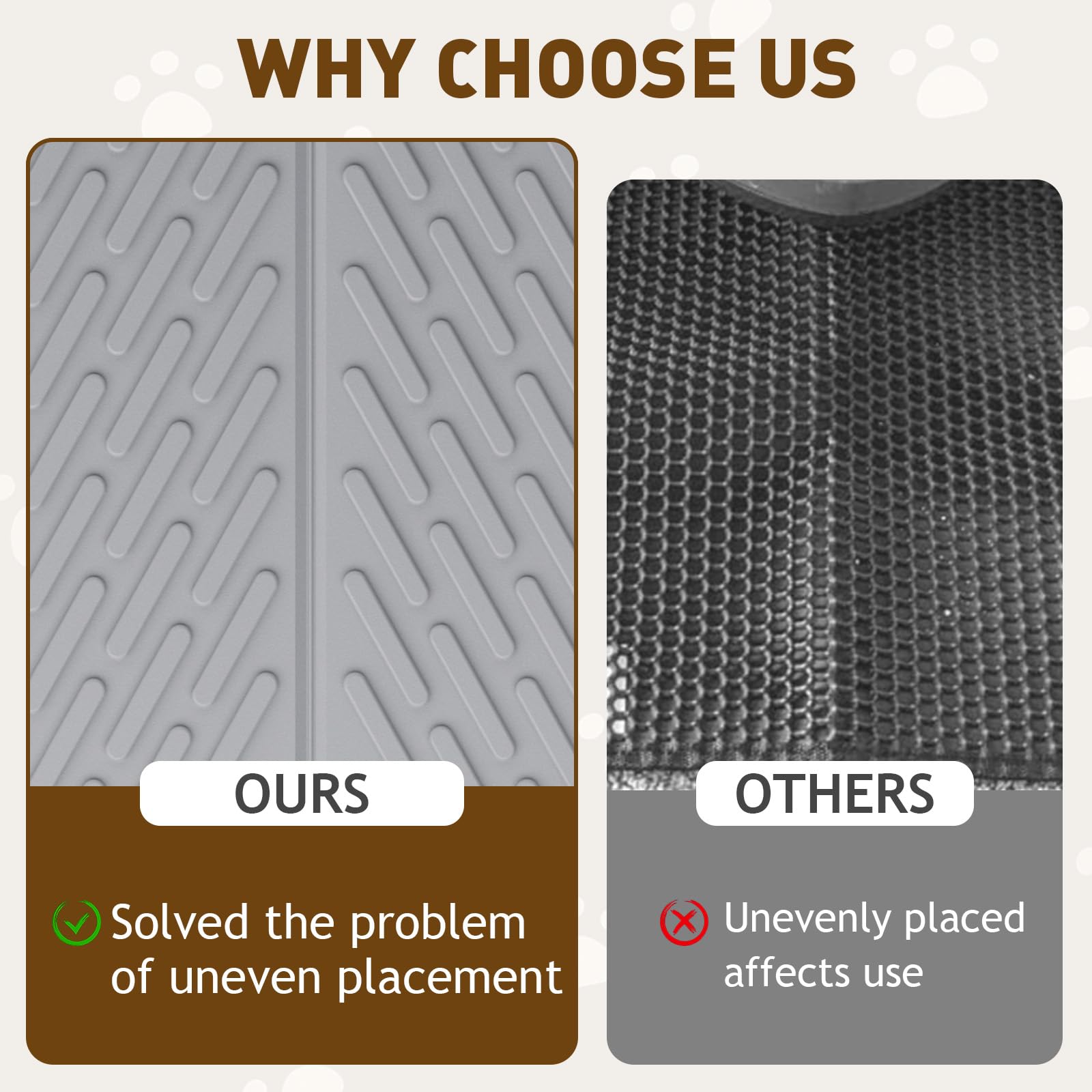 Kaxionage cat litter mat anti-slip keeps in place during use.