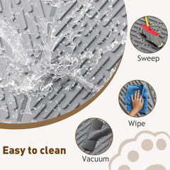 Kaxionage cat litter mat foldable design folds flat for travel storage.