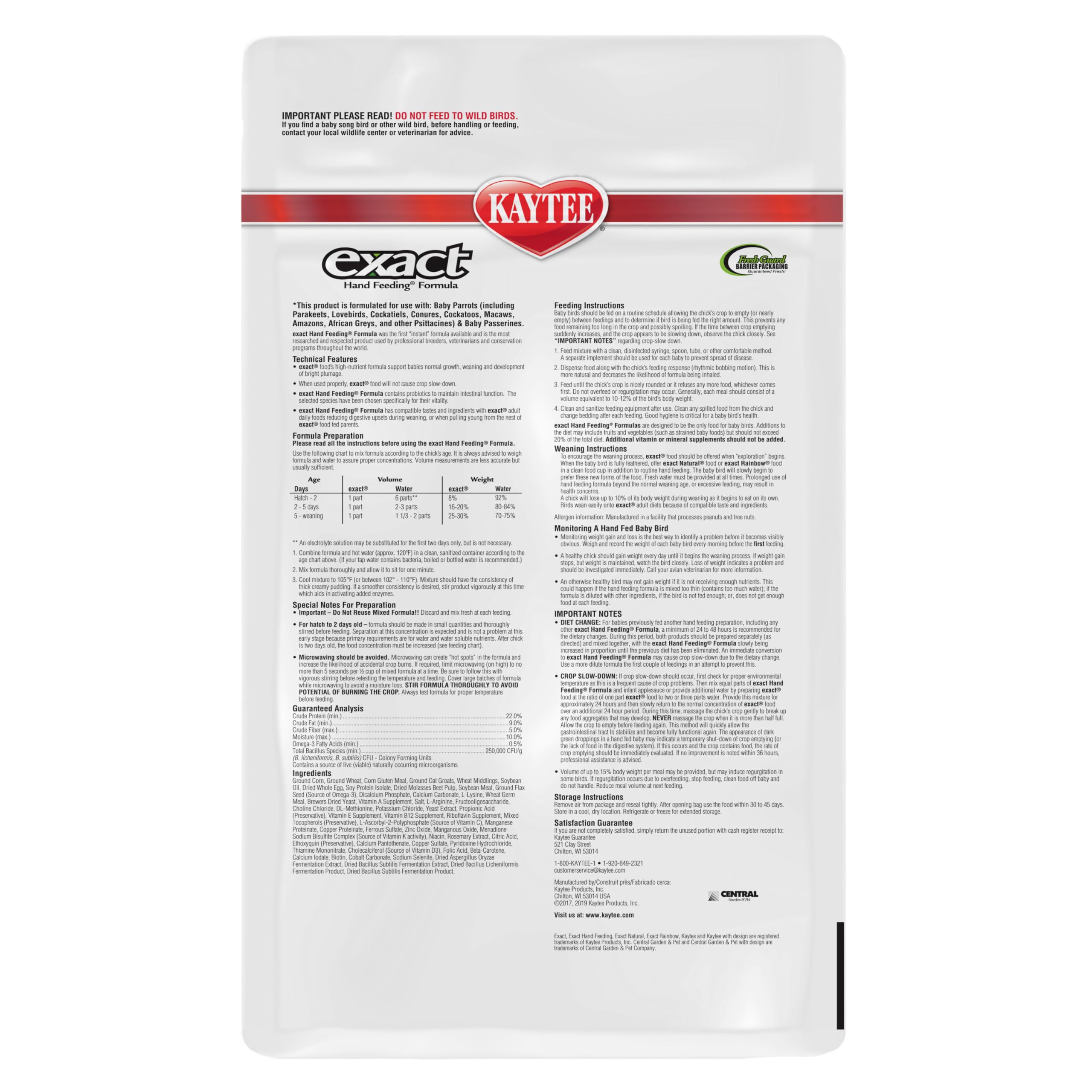 Kaytee avian nutrition heritage supports long-term bird health.